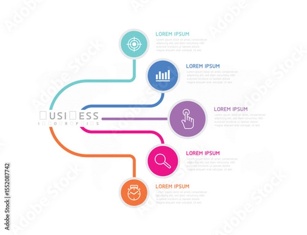 Fototapeta Vector business Presentation Connecting Steps Infographic Template