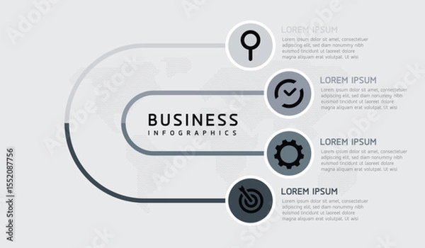 Fototapeta Vector business Presentation Connecting Steps Infographic Template