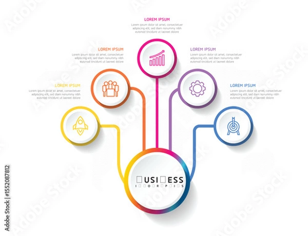 Fototapeta Vector business Presentation Connecting Steps Infographic Template