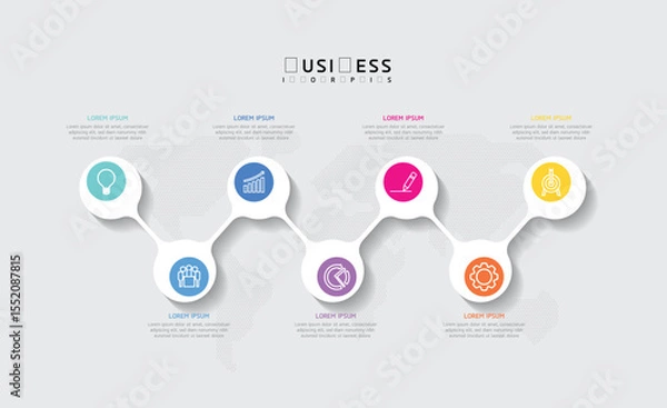 Fototapeta Vector business Presentation Connecting Steps Infographic Template