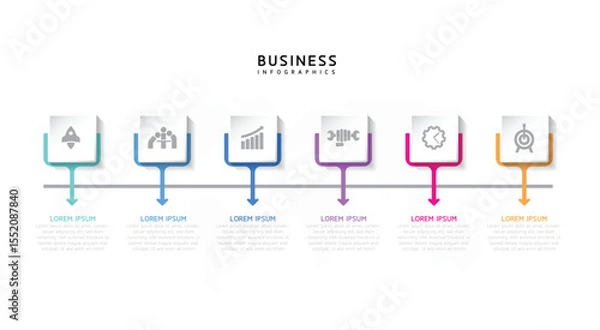 Fototapeta Vector business Presentation Connecting Steps Infographic Template