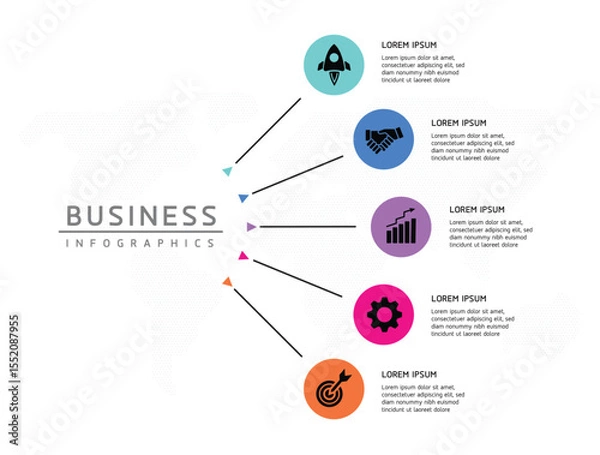 Fototapeta Vector business Presentation Connecting Steps Infographic Template