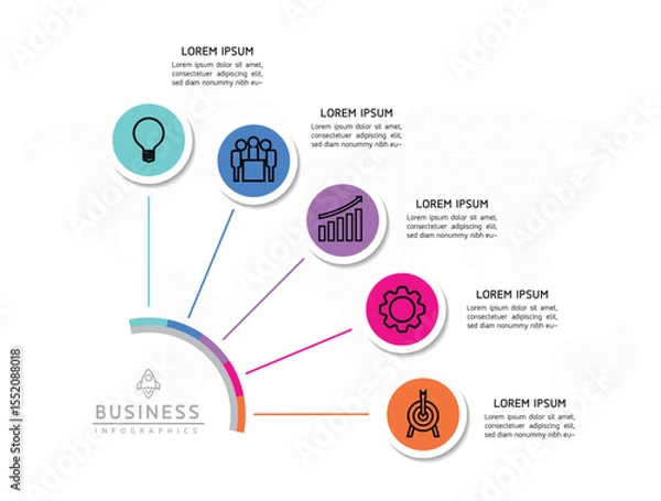 Fototapeta Vector business Presentation Connecting Steps Infographic Template