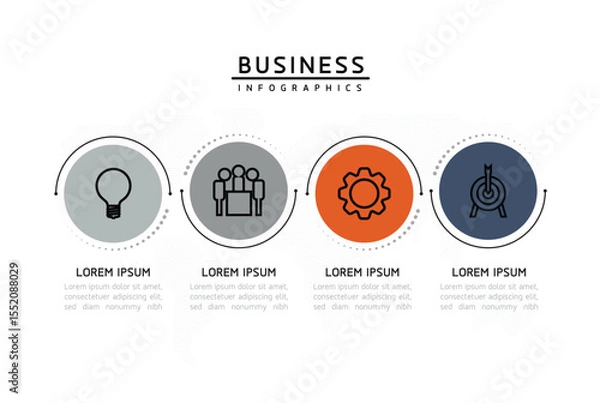 Fototapeta Vector business Presentation Connecting Steps Infographic Template