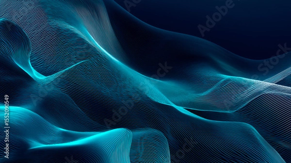 Fototapeta Abstract digital rhythm with flowing lines and subtle motion. Futuristic and clean design ideal for B2B, tech branding, and corporate presentations.