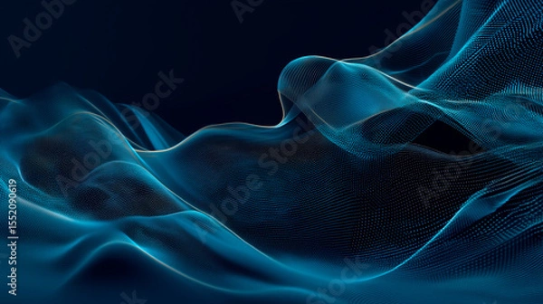 Fototapeta Abstract digital rhythm with flowing lines and subtle motion. Futuristic and clean design ideal for B2B, tech branding, and corporate presentations.
