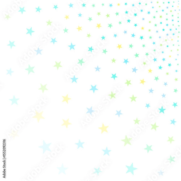 Fototapeta A soft gradient background featuring a pattern of pastel-colored stars in varying sizes, creating a whimsical and dreamy effect.