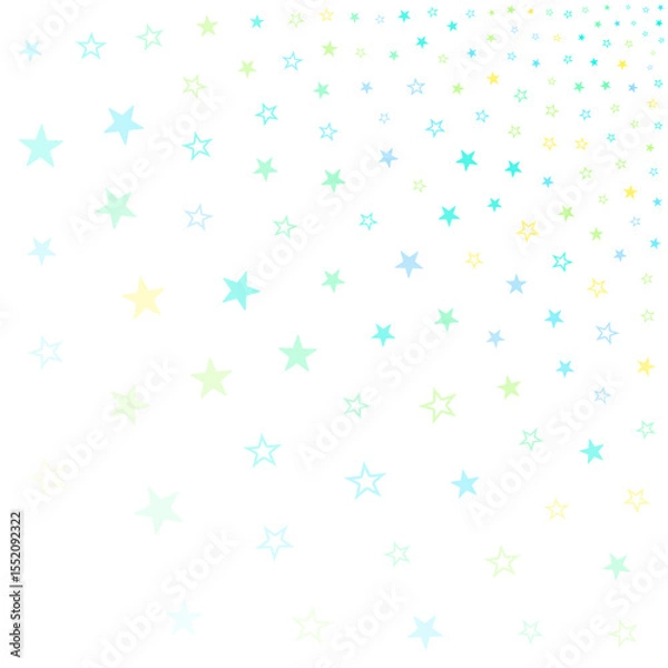 Fototapeta A gradient of pastel stars scattered across a white background, creating a whimsical and dreamy effect.