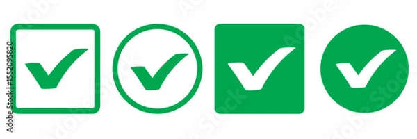 Fototapeta Check box icon with correct, accept checkmark icons, tick box checked. Approve symbol. Check mark icon vector design. Green check mark icon. Green tick symbol. Vector check icon