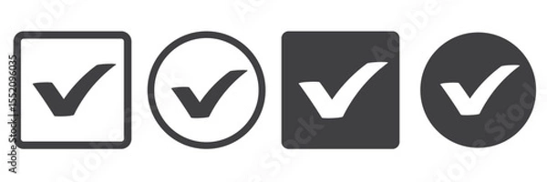 Fototapeta  Check box icon with correct, accept checkmark icons tick box checked. Approve symbol. Check mark icon vector design. black check mark icon. black tick symbol. Vector check icon
