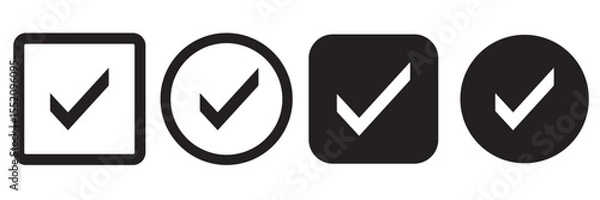 Fototapeta Check box icon with correct, accept checkmark icons tick box checked. Approve symbol. Check mark icon vector design. black check mark icon. black tick symbol. Vector check icon