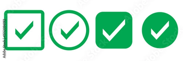 Fototapeta Check box icon with correct, accept checkmark icons, tick box checked. Approve symbol. Check mark icon vector design. Green check mark icon. Green tick symbol. Vector check icon