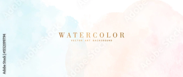 Obraz Abstract vector art background with isolated watercolor paint stains on old paper. Hand drawn design for invitation, cards, flyer, poster, banner, cover design, flyers, ads. Pastel color Illustration.