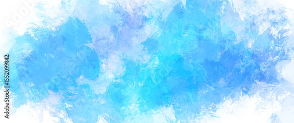 Obraz Blue winter texture art vector background with hand drawn brush strokes for cover design, poster, cover, banner, flyer, cards. Christmas abstract illustration for background. Ice. Cold. Frozen water.