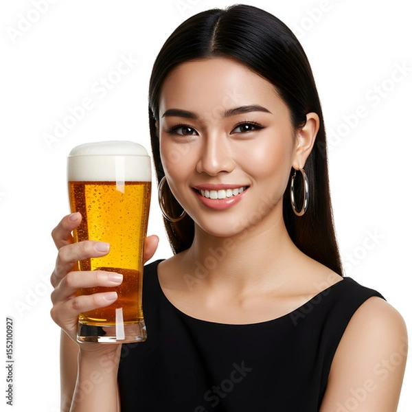 Obraz woman with beer