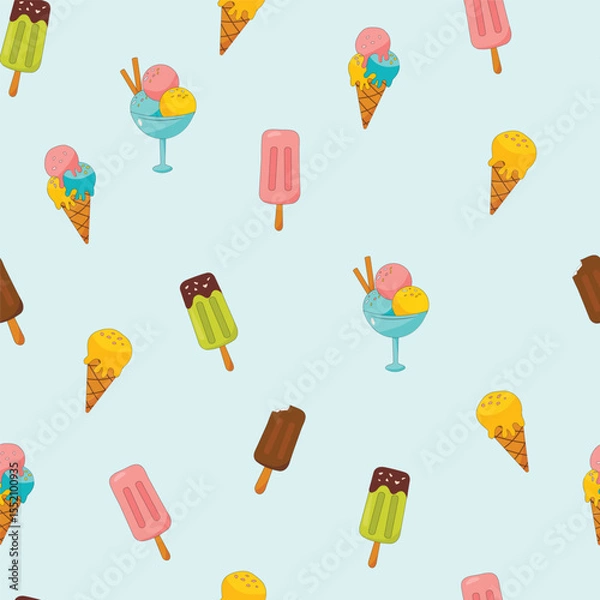 Obraz summer seamless pattern with ice cream