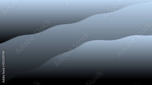 Fototapeta Abstract wavy lines in shades of blue and gray, creating a smooth gradient effect against a dark background.