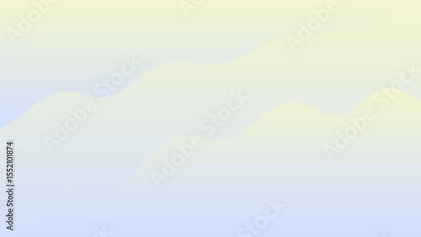 Fototapeta Soft gradient background with gentle waves of pale yellow and blue, creating a serene and calming atmosphere.