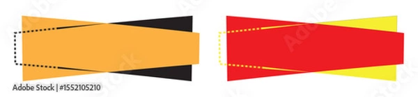 Fototapeta Creative red and orange text box banner vector