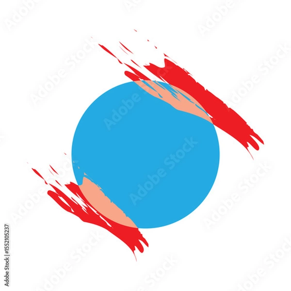 Fototapeta Red blue banner abstract label set
