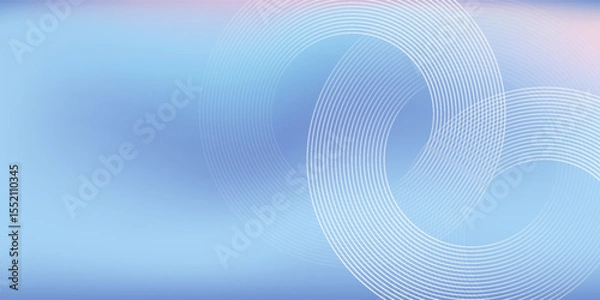 Obraz Abstract circle lines on light blue background. Geometric stripe line art design for poster, brochure, cover, website, header, web banner, presentation.