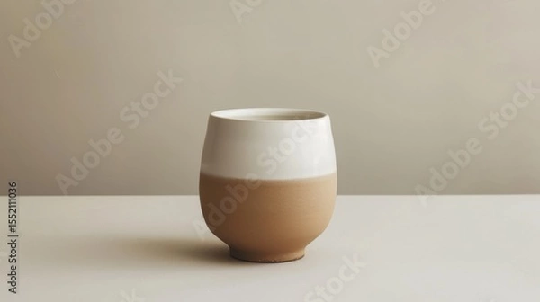 Fototapeta Ceramic Zen Jar Smooth Matte Ombre Beige White Tranquil