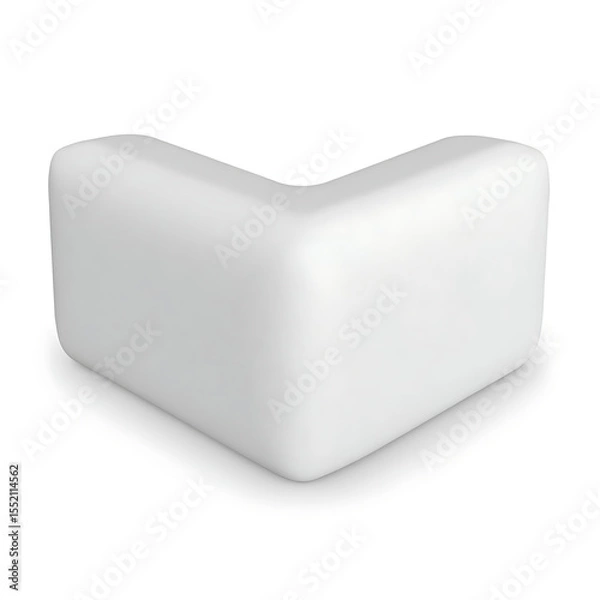 Fototapeta L-shaped soft foam corner guard bumper on white background  