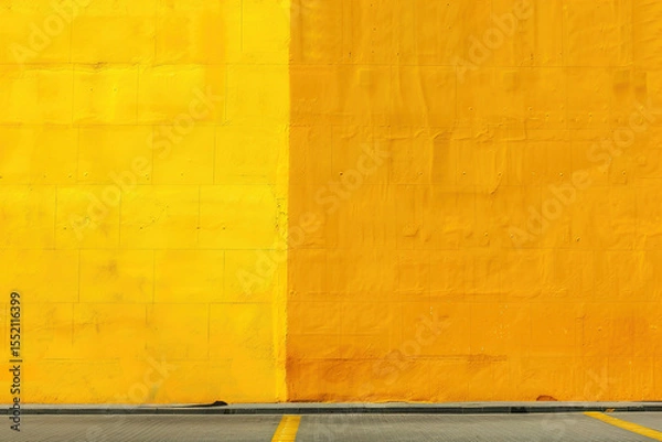 Fototapeta Two-toned yellow wall creates an interesting abstract background for design projects