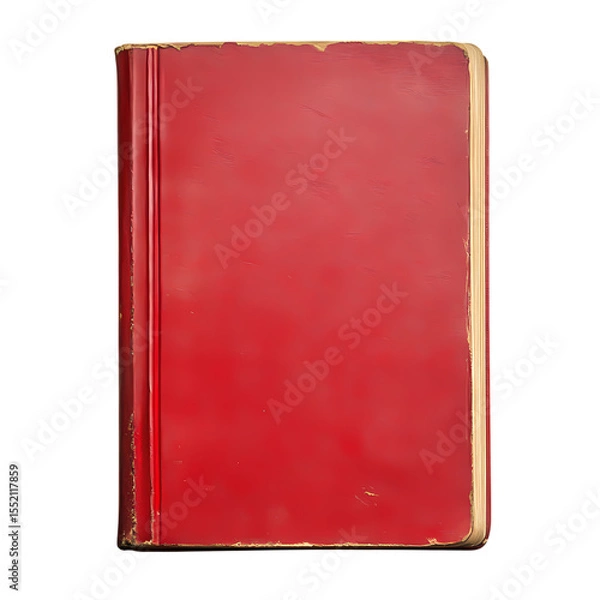 Fototapeta Vintage Red Hardcover Book Perfect for Retro Designs  Literary Projects isolated on transparent background