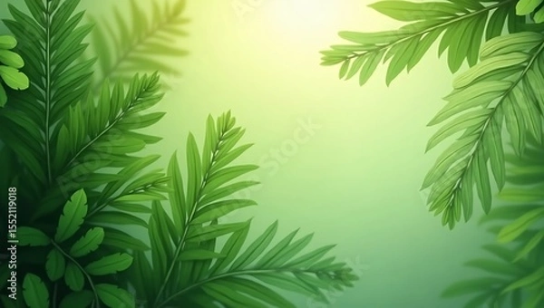 Fototapeta Green leaves background. Generative Ai.