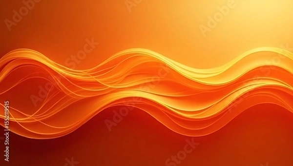 Fototapeta Abstract shiny orange wavy background. Generative Ai.