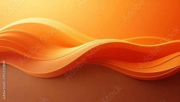 Fototapeta Abstract shiny orange wavy background. Generative Ai.