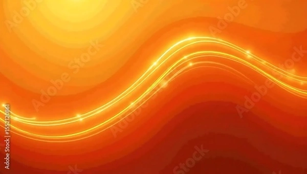 Fototapeta Abstract shiny orange wavy background. Generative Ai.
