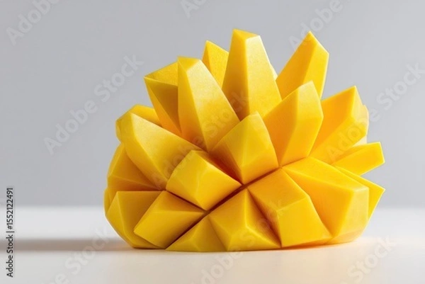 Fototapeta Precision-cut mango art, sharp angles and clean lines, minimal background