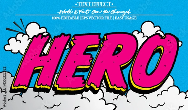Fototapeta Hero Vector Text Effect Editable Alphabet SuperHero Comics Funny