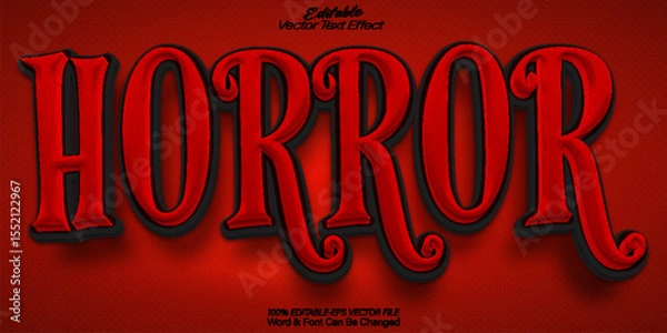 Fototapeta Horror Vector Text Effect Editable Alphabet Dark Evil Ghost Red