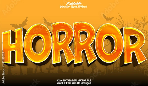 Fototapeta Horror Vector Text Effect Editable Alphabet Dark Evil Ghost Yellow