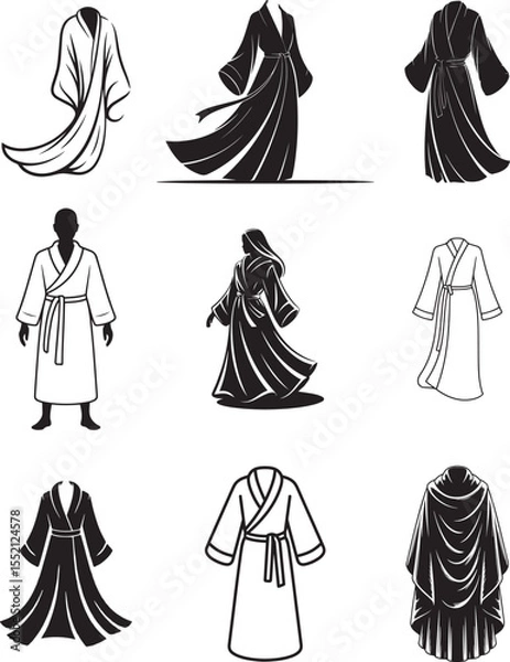 Obraz Robe Silhouette Line Art | Black & White Vector Icon