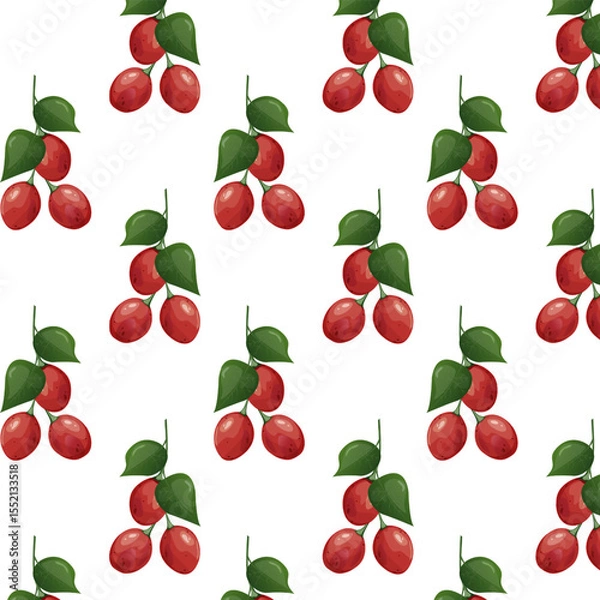 Fototapeta Seamless pattern tamarillo. Exotic tropical tomato tree fruit. For food blogs or recipe websites, packaging, catalogs or educational posters, menus, printables and teaching materials