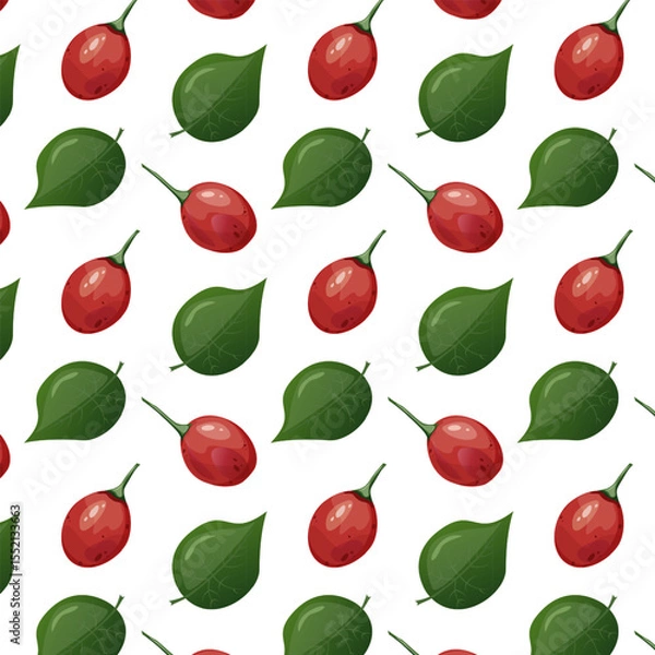 Fototapeta Seamless pattern tamarillo. Exotic tropical tomato tree fruit. For food blogs or recipe websites, packaging, catalogs or educational posters, menus, printables and teaching materials
