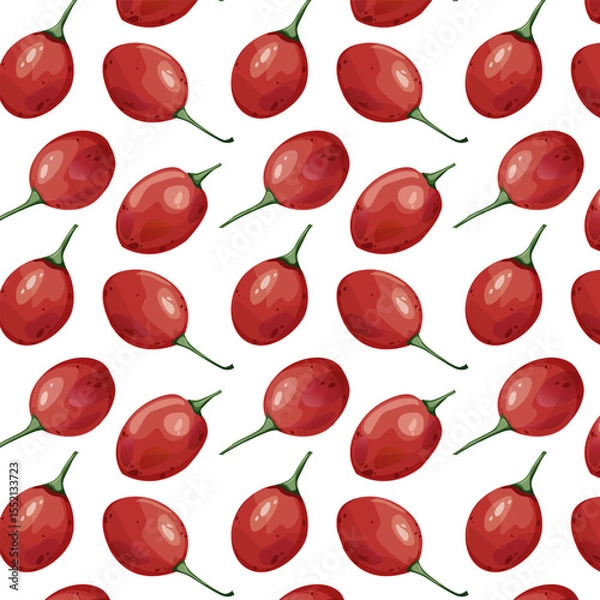 Fototapeta Seamless pattern tamarillo. Exotic tropical tomato tree fruit. For food blogs or recipe websites, packaging, catalogs or educational posters, menus, printables and teaching materials