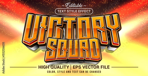 Obraz Victory Squad editable vector text design with sporty and competitive look – ideal for sports banners, game titles, championship visuals, and team logos