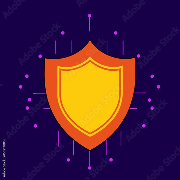 Obraz Bold Shield Design with Orange Border and Dark Theme