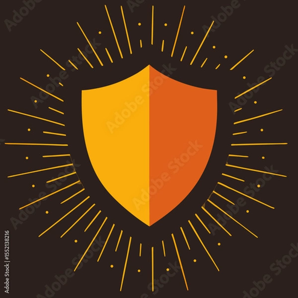 Obraz Stylish Shield Graphic with Tech-Inspired Elements