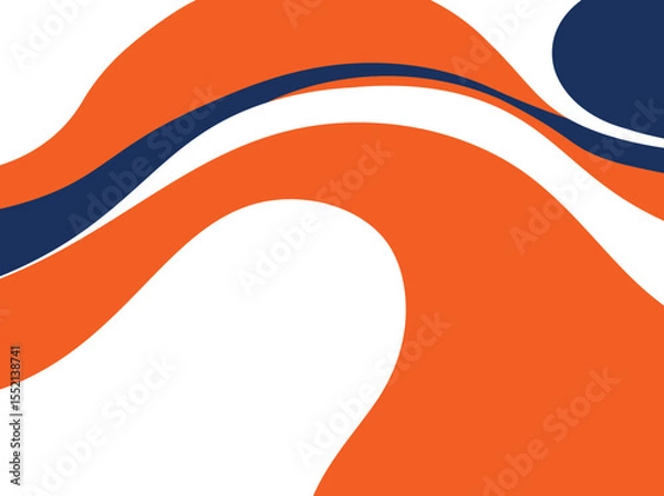 Fototapeta Summer horizontal abstract background with bright orange hand drawn lines. Modern art minimalist style design template for sales, horizontal poster, header, cover, social media, fashion ads