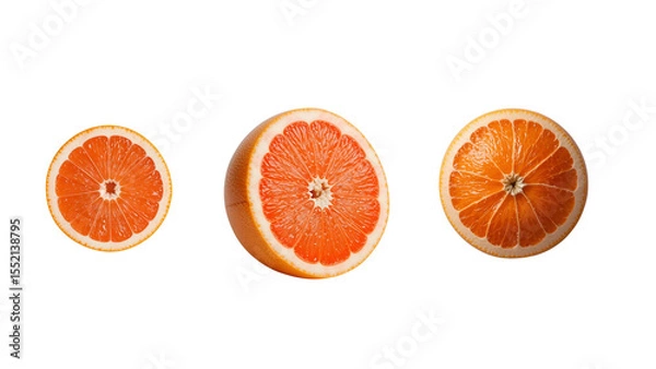 Fototapeta Orange grapefruit slice isolated on white Background