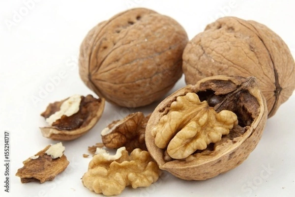 Obraz walnuts on white background