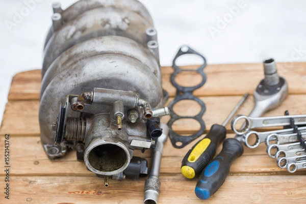 Fototapeta Receiver is a spare part from a car engine.