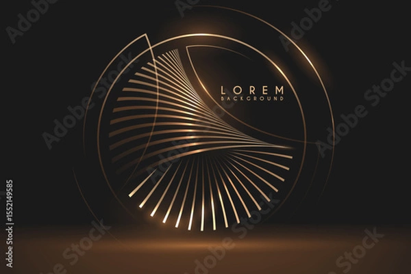 Fototapeta Abstract circle golden lines background