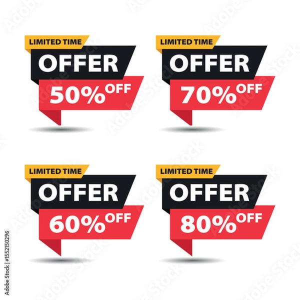 Obraz set of colorful sale labels